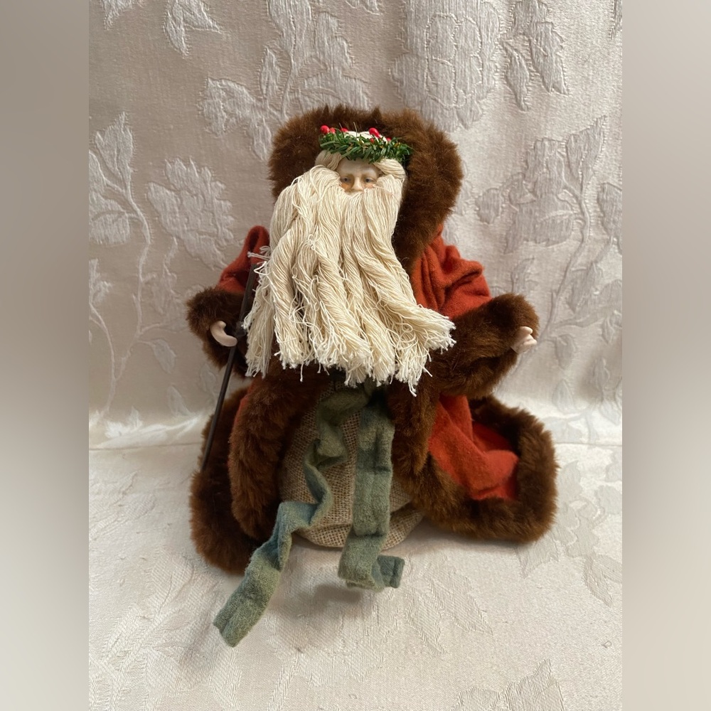 Christmas Decor Vintage Decorations Old Santa Clause Tree Topper